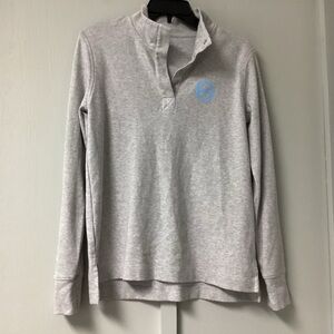 Vineyard Vines Sweater Women’s XS 1/4 Snap Gray Blue Whale Long Sleeve  Coastal